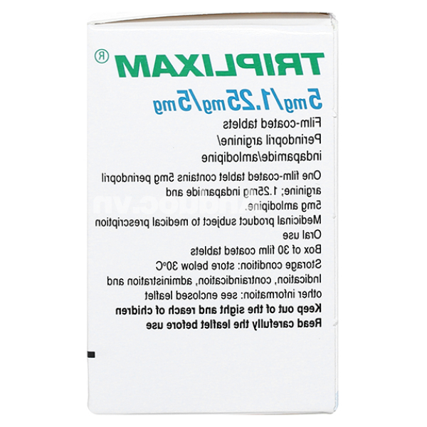 Triplixam 5mg/1.25mg/5mg trị tăng huyết áp hộp 30 viên
