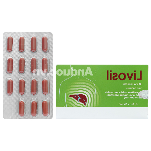 Livosil 140mg hỗ trợ trị bệnh lý về gan (8 vỉ x 15 viên)