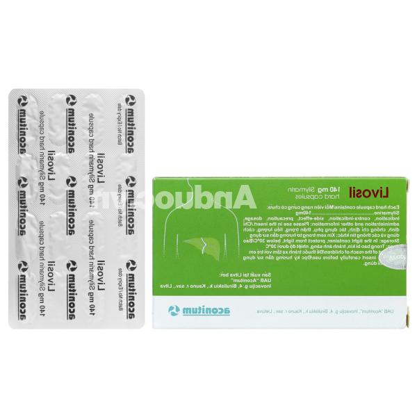 Livosil 140mg hỗ trợ trị bệnh lý về gan (8 vỉ x 15 viên)