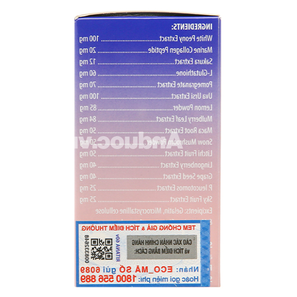 Ecogreen Ritana Skin Whitening làm trắng da, giảm nám hộp 60 viên