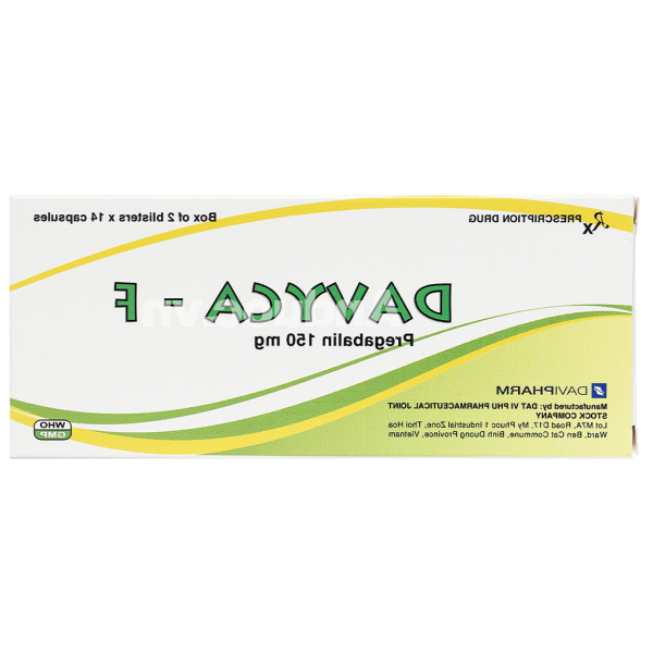 Davyca-F 150mg trị rối loạn lo âu lan tỏa (2 vỉ x 14 viên)