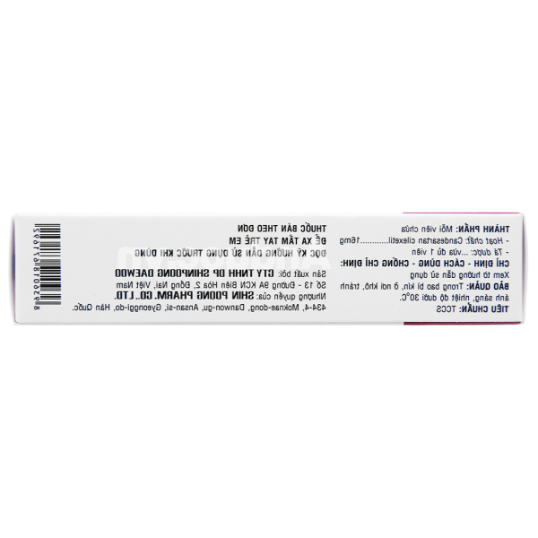 Cancetil 16 trị tăng huyết áp, suy tim (3 vỉ x 10 viên)