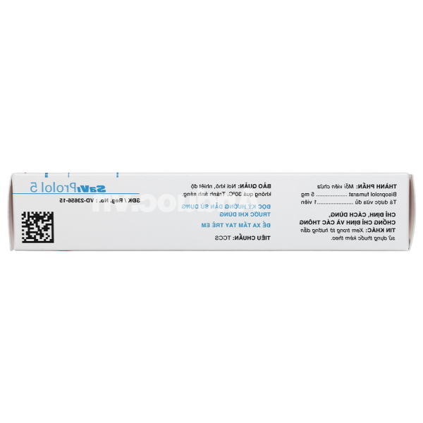 SaViProlol 5 trị tăng huyết áp, đau thắt ngực (3 vỉ x 10 viên)