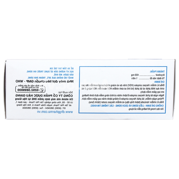 Medskin Clovir 400 phòng và trị nhiễm Herpes simplex (6 vỉ x 10 viên)