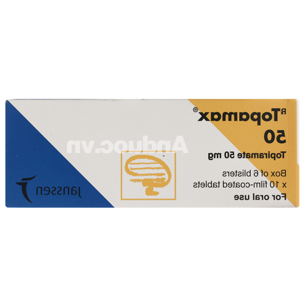 Topamax 50 trị động kinh, dự phòng đau nửa đầu (6 vỉ x 10 viên)