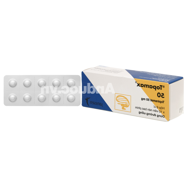 Topamax 50 trị động kinh, dự phòng đau nửa đầu (6 vỉ x 10 viên)