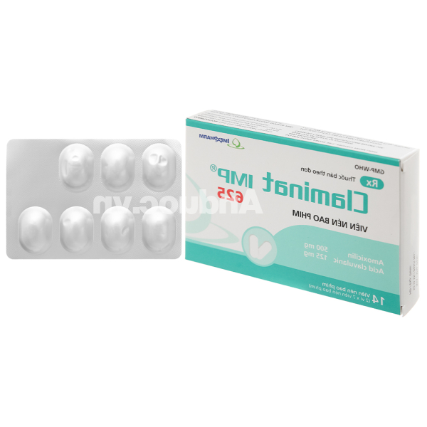 Claminat IMP 625 trị nhiễm khuẩn (2 vỉ x 7 viên)
