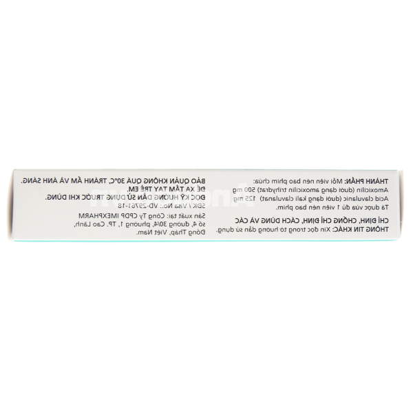 Claminat IMP 625 trị nhiễm khuẩn (2 vỉ x 7 viên)