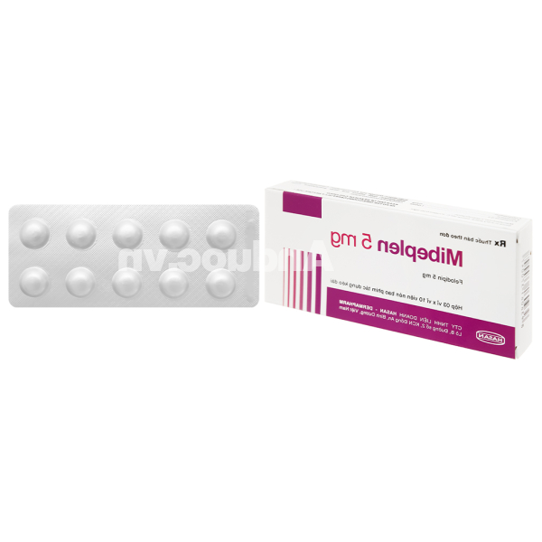 Mibeplen 5mg trị tăng huyết áp, đau thắt ngực (3 vỉ x 10 viên)