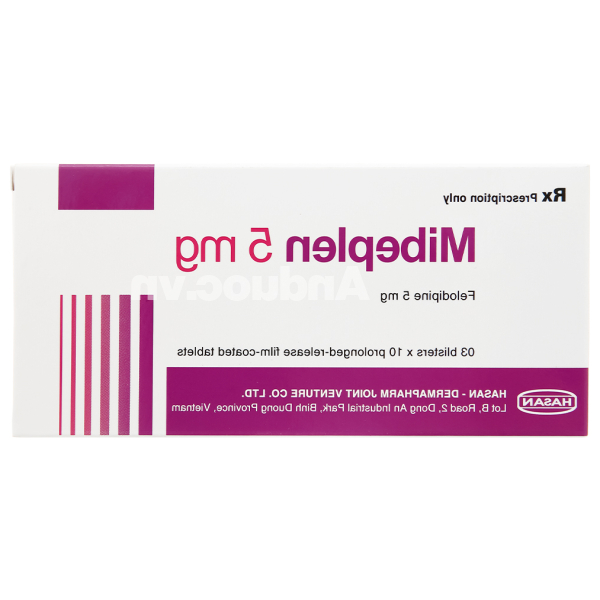 Mibeplen 5mg trị tăng huyết áp, đau thắt ngực (3 vỉ x 10 viên)