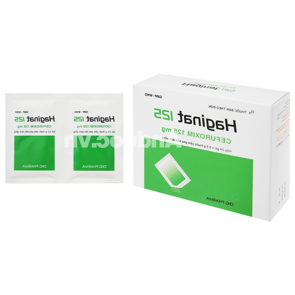 Cốm pha hỗn dịch uống Haginat 125 trị nhiễm khuẩn (24 gói x 3.5g)