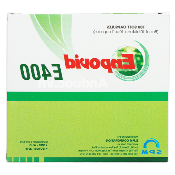 Enpovid E400 bổ sung vitamin E, ngừa lão hóa (10 vỉ x 10 viên)