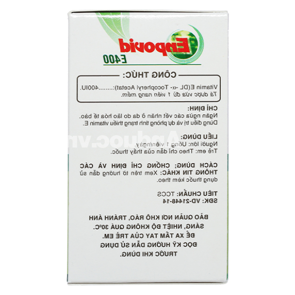 Enpovid E400 bổ sung vitamin E, ngừa lão hóa (10 vỉ x 10 viên)