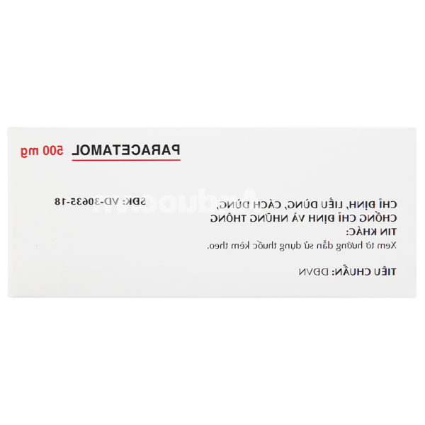 Paracetamol Phapharco 500mg giảm đau, hạ sốt (10 vỉ x 10 viên)