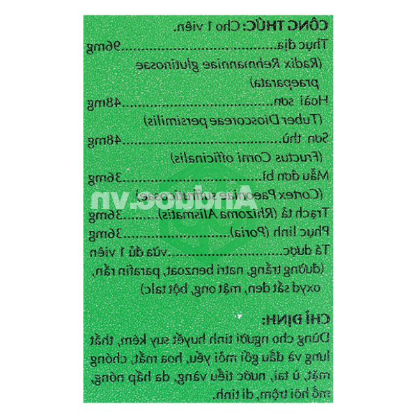 Hoàn Lục Vị Bổ Thận Âm giảm mỏi gối, mồ hôi trộm chai 240 viên