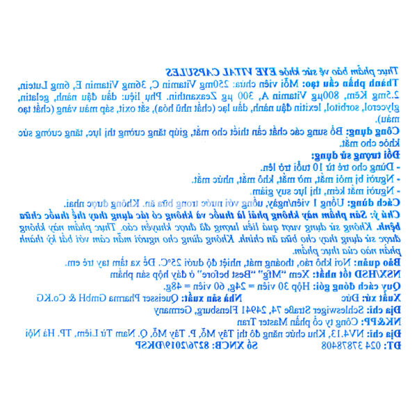 Doppelherz Aktiv Eye Vital tăng cường thị lực hộp 30 viên