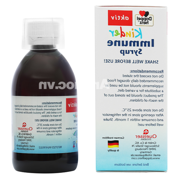 Siro Doppelherz Aktiv Kinder Immune hỗ trợ tăng cường đề kháng chai 250ml