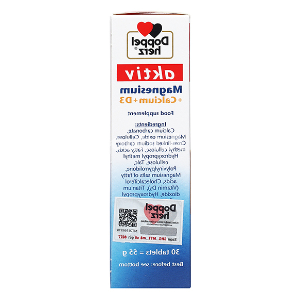 Doppelherz Aktiv Magnesium + Calcium + D3 giúp cơ, xương khỏe mạnh hộp 30 viên