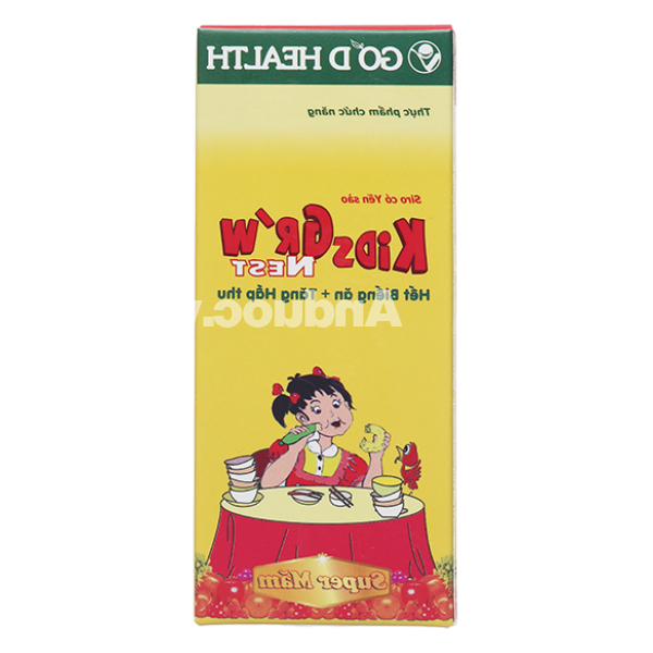 Siro Yến Sào Kids Gr'w Nest kích thích ăn ngon, tiêu hóa tốt chai 120ml