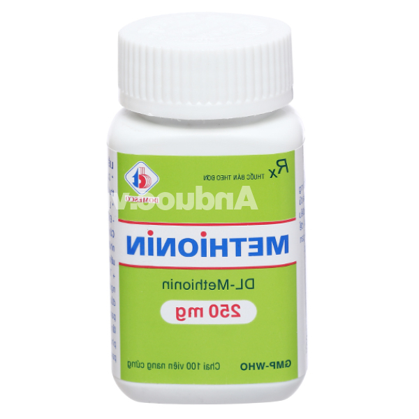 Methionin Domesco 250mg giải độc quá liều paracetamol chai 100 viên