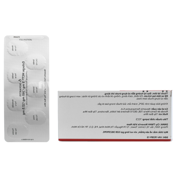 ExforgeHCT 5mg/160mg/12.5mg trị tăng huyết áp vô căn (4 vỉ x 7 viên)