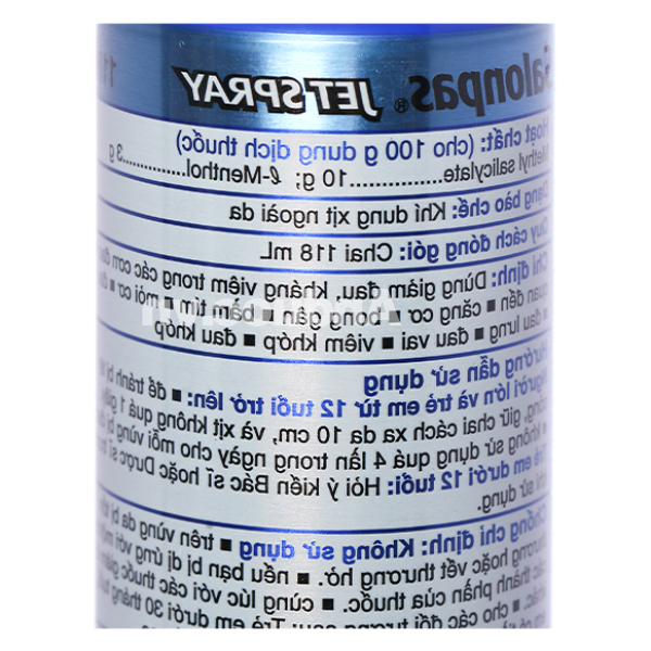 Xịt giảm đau Salonpas Jet Spray giảm đau, kháng viêm cơ khớp chai 118ml