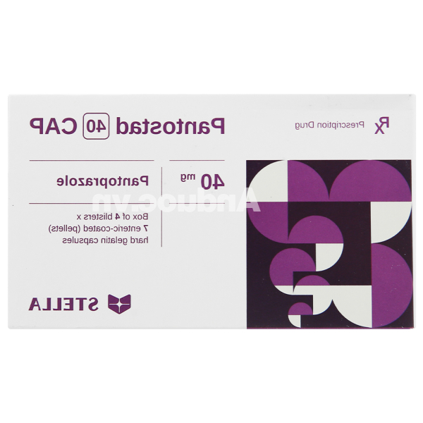 Pantostad 40 Cap trị trào ngược dạ dày, thực quản (4 vỉ x 7 viên)