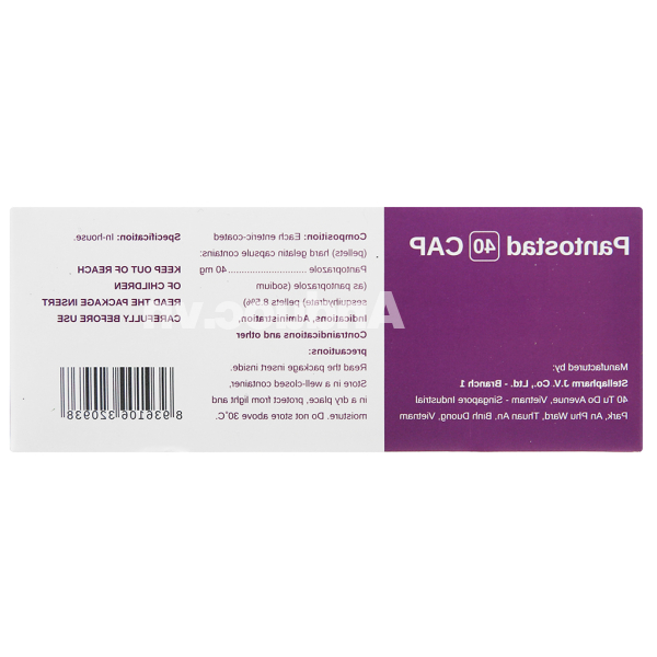 Pantostad 40 Cap trị trào ngược dạ dày, thực quản (4 vỉ x 7 viên)