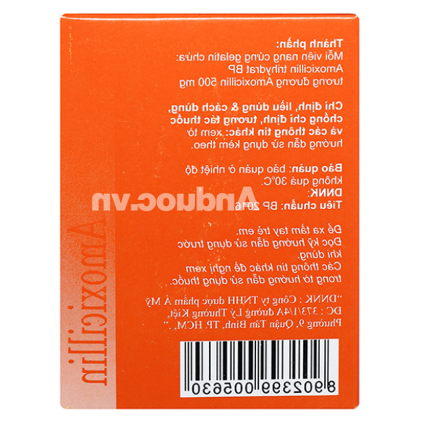 Amoxicillin Brawn 500mg trị nhiễm khuẩn (10 vỉ x 10 viên)