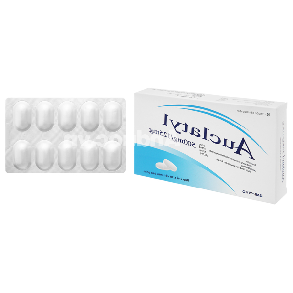 Auclatyl 500mg/125mg trị viêm đường hô hấp (2 vỉ x 10 viên)