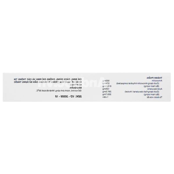 Auclatyl 500mg/125mg trị viêm đường hô hấp (2 vỉ x 10 viên)