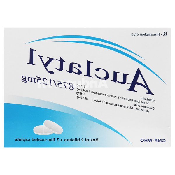Auclatyl 875/125mg trị nhiễm khuẩn (2 vỉ x 7 viên)