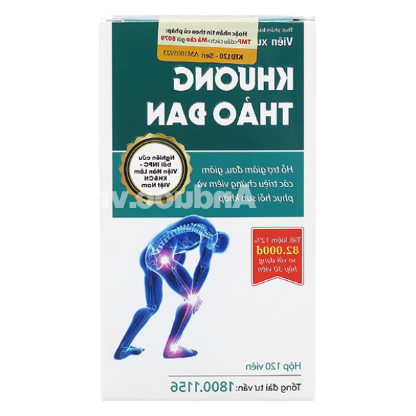 Khương Thảo Đan giảm triệu chứng viêm, phục hồi sụn khớp hộp 120 viên