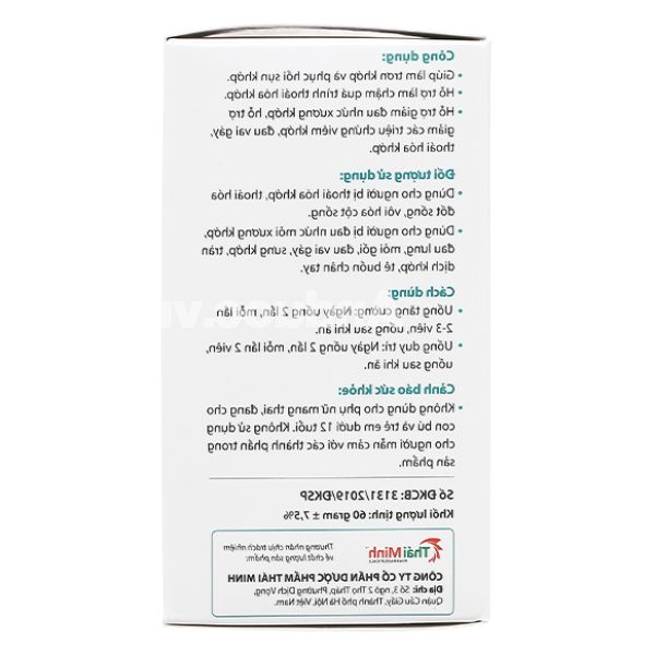 Khương Thảo Đan giảm triệu chứng viêm, phục hồi sụn khớp hộp 120 viên