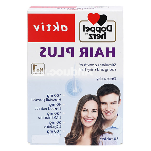 Doppelherz Aktiv Hair Plus giảm rụng tóc, giúp tóc chắc khỏe hộp 30 viên