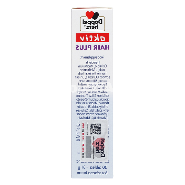 Doppelherz Aktiv Hair Plus giảm rụng tóc, giúp tóc chắc khỏe hộp 30 viên