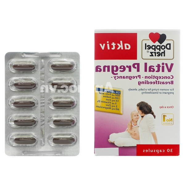 Doppelherz Aktiv Vital Pregna bổ sung vitamin cho bà bầu hộp 30 viên