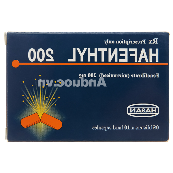 Hafenthyl 200 trị tăng triglycerid máu (5 vỉ x 10 viên)