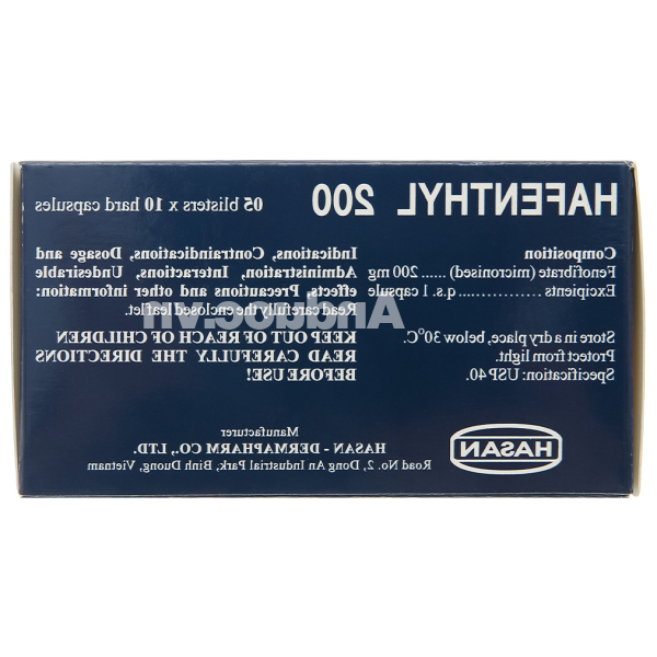 Hafenthyl 200 trị tăng triglycerid máu (5 vỉ x 10 viên)