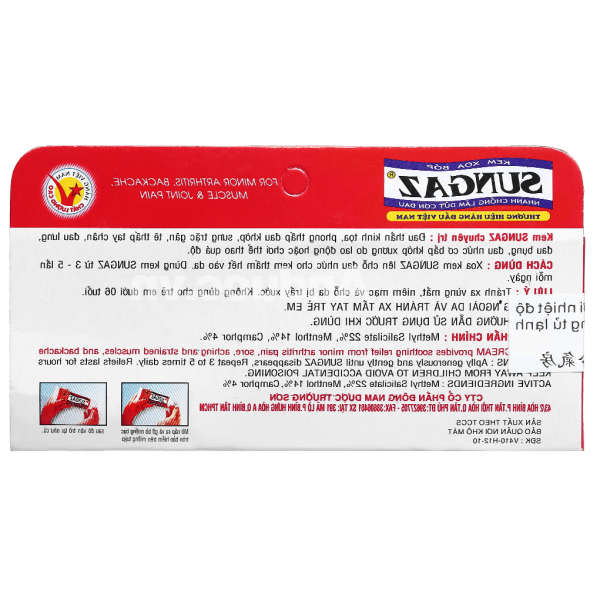 Kem xoa bóp Sungaz giảm đau cơ, xương khớp tuýp 30g