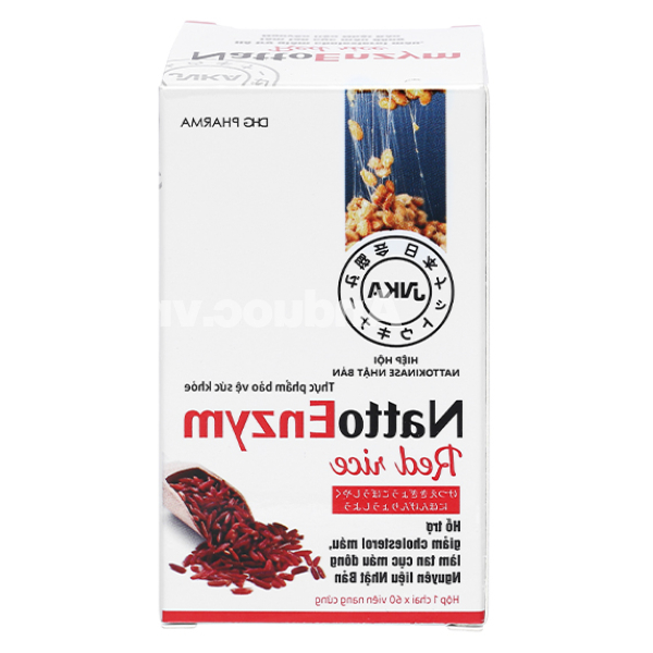NattoEnzym Red Rice hỗ trợ giảm cholesterol, ngừa đột quỵ hộp 60 viên