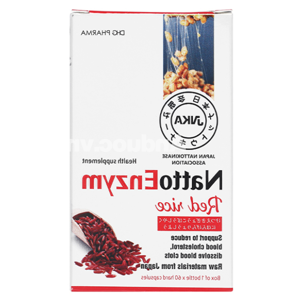 NattoEnzym Red Rice hỗ trợ giảm cholesterol, ngừa đột quỵ hộp 60 viên