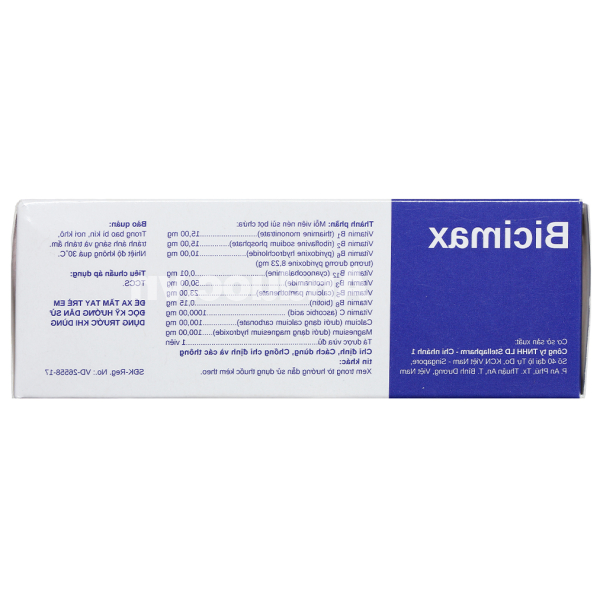 Bicimax bổ sung vitamin nhóm B, vitamin C, canxi và magie tuýp 10 viên