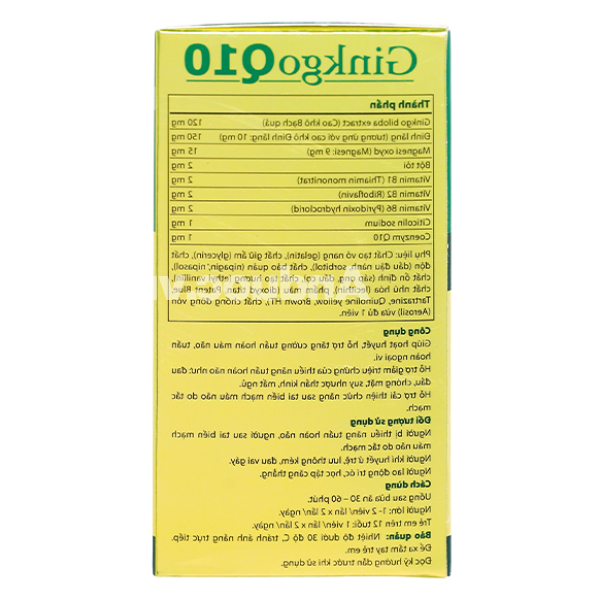 IsoPharco Ginkgo Q10 tăng cường tuần hoàn máu não hộp 100 viên