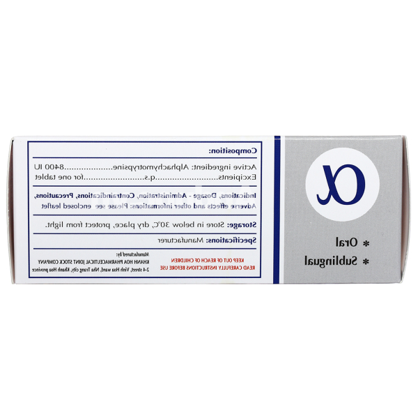 Katrypsin Fort 8400IU trị phù nề sau chấn thương, phẩu thuật, bỏng (10 vỉ x 10 viên)