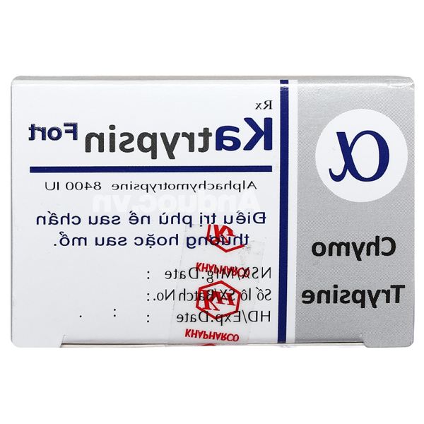 Katrypsin Fort 8400IU trị phù nề sau chấn thương, phẩu thuật, bỏng (10 vỉ x 10 viên)