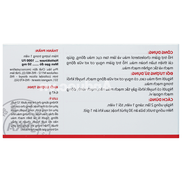 NattoEnzym Red Rice hỗ trợ giảm cholesterol, ngừa đột quỵ hộp 20 viên