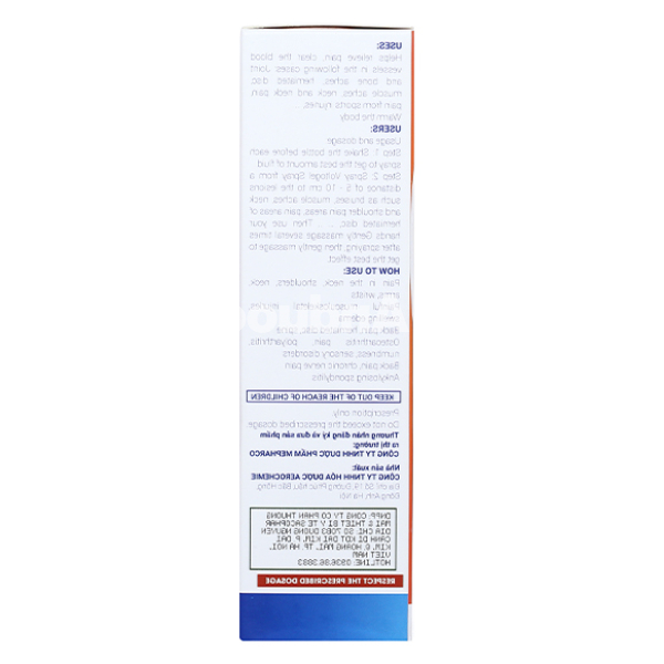 Xịt giảm đau Voltogel Spray giảm đau cơ, xương khớp chai 100ml