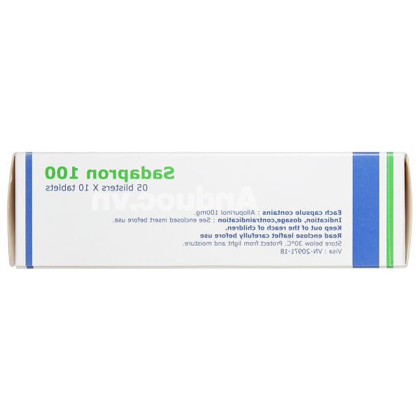 Sadapron 100 trị chứng tăng acid uric tiên phát hoặc thứ phát (5 vỉ x 10 viên)