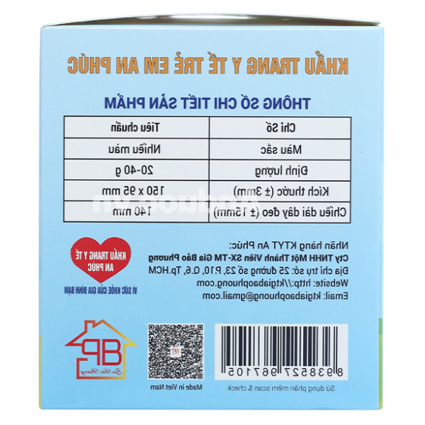 Khẩu trang y tế trẻ em An Phúc 3 lớp có họa tiết hộp 50 cái